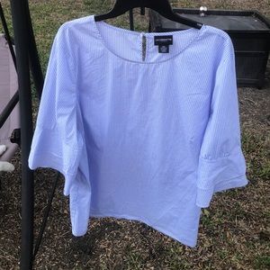 Soft blue and white strip blouse